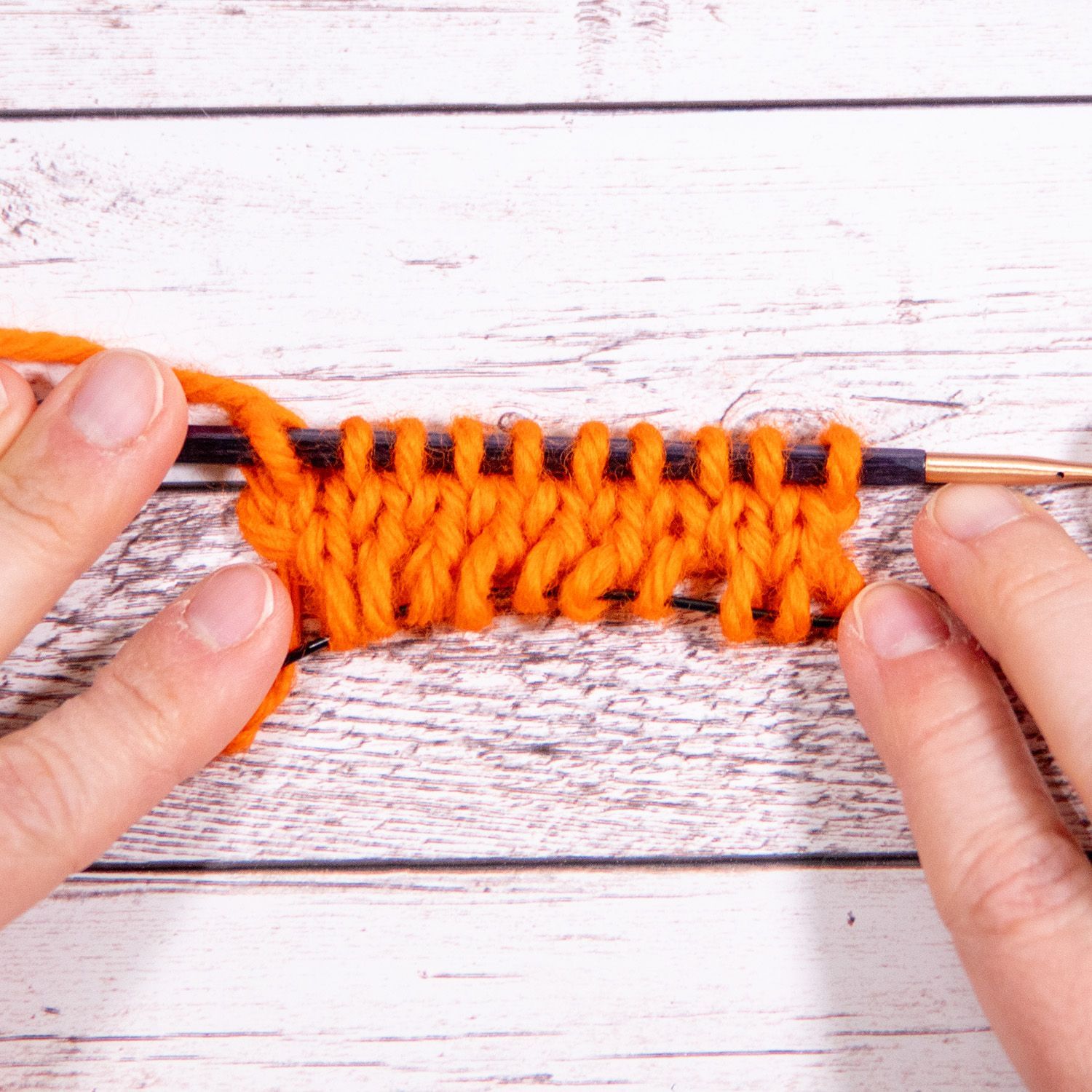 provisorischer Maschenanschlag online Tutorial Bild 11.