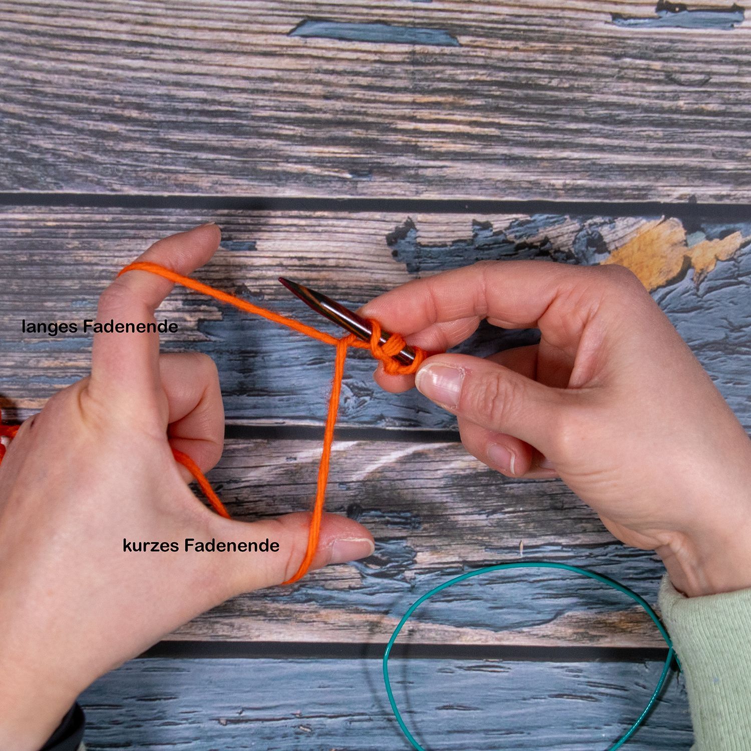 fertige rechte Masche it. Maschenanschlag