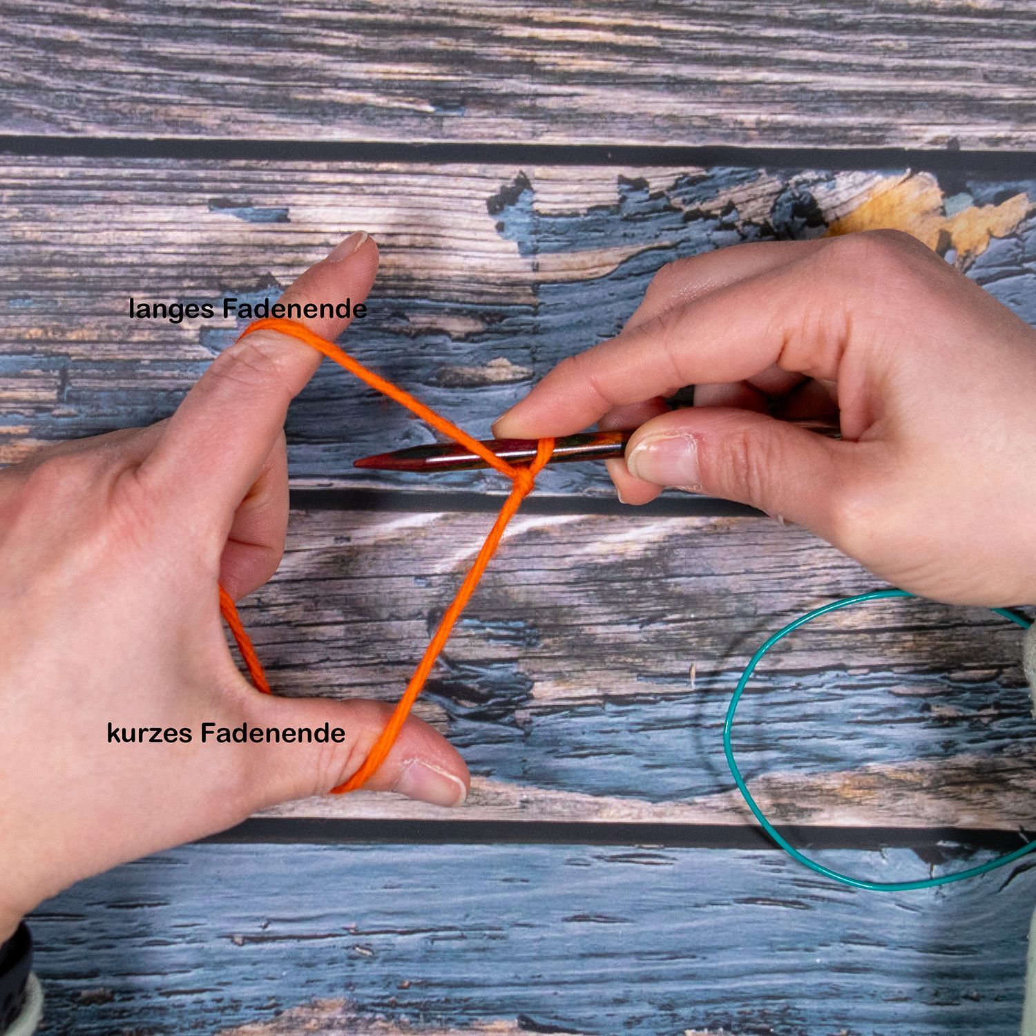 ital. Maschenanschlag Schritt 1 linke Masche