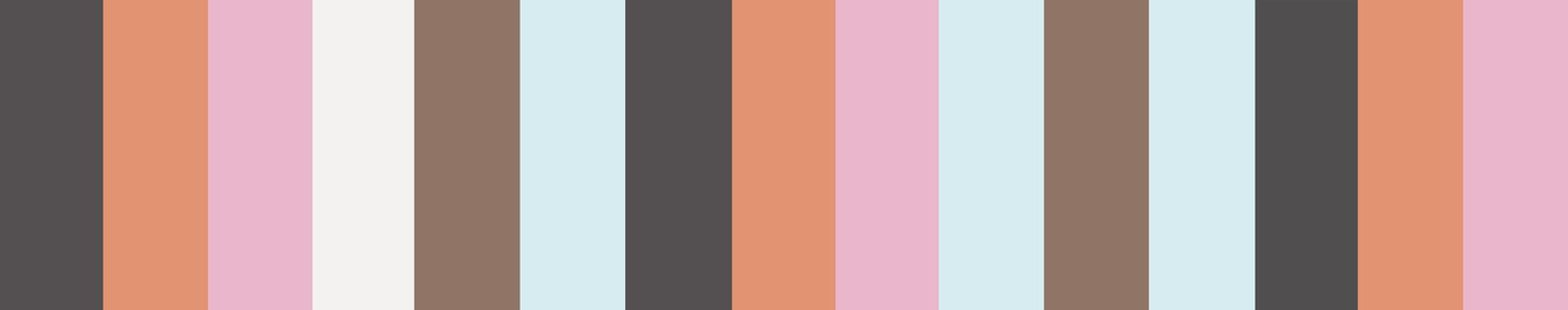 Vertikale Streifen in Grau-, Orange-, Rosa-, Weiß-, Braun- und Blautönen.