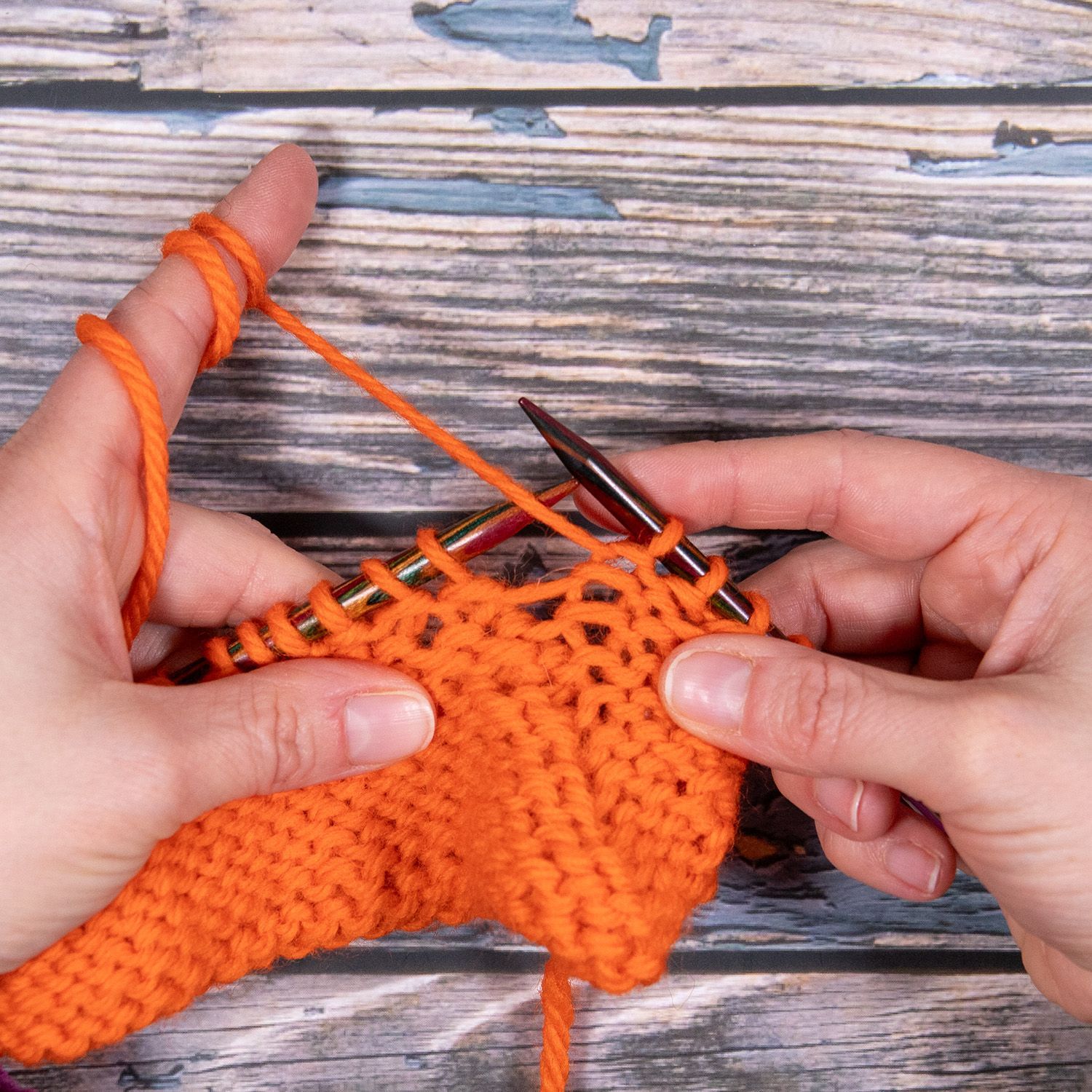 p2tog, bebildertes Tutorial zwei linke Maschen zusammenstricken Bild 2