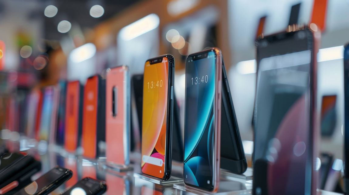 Un ensemble de téléphones en vente