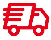 Icono de camión de reparto rojo