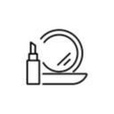 Icon Puderdose und Lippenstift