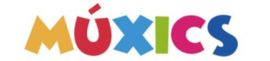 Logotipo colorido con la palabra "MÚXICS".