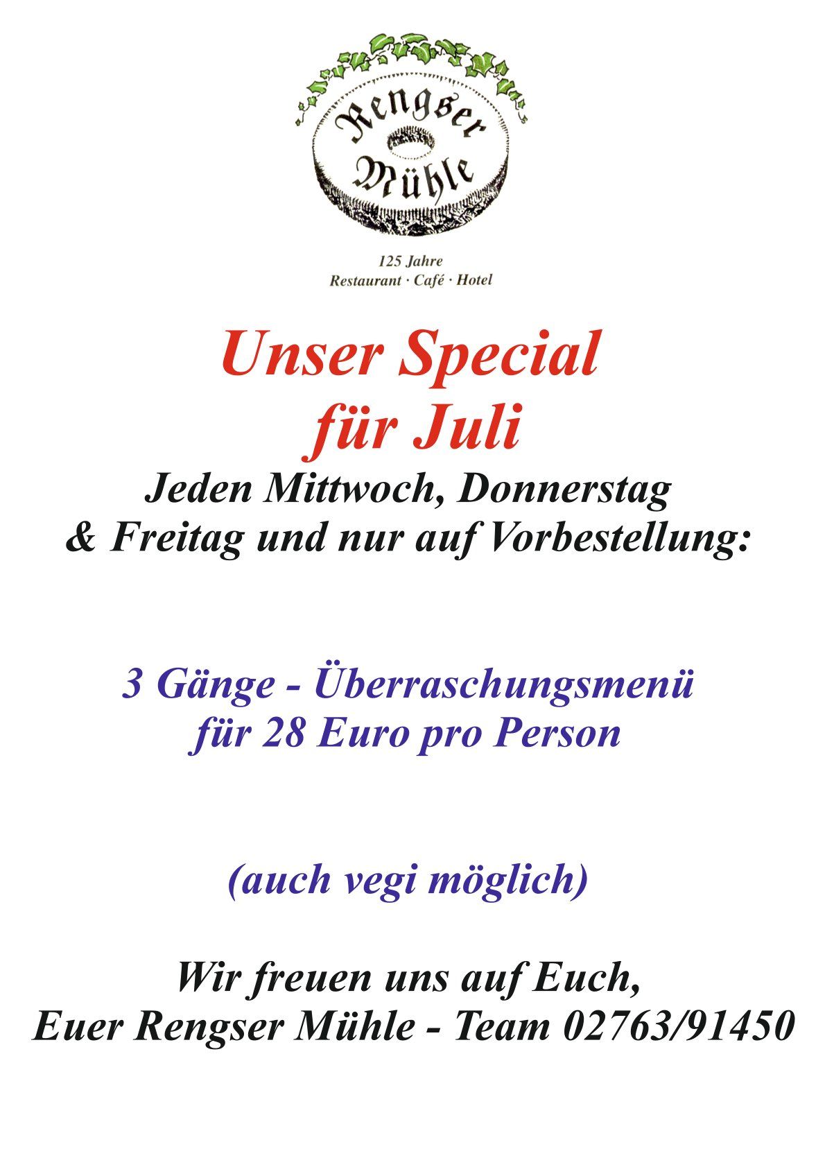 Unser Special für Juli