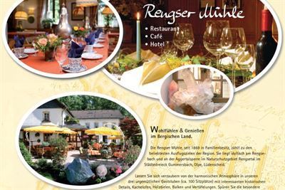 Ein Plakat für ein Restaurant namens Rangser Mühle