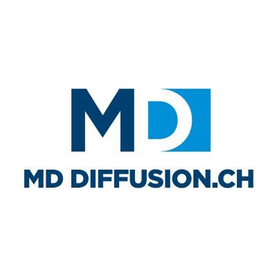 C'est un logo pour une entreprise appelée md diffusion.