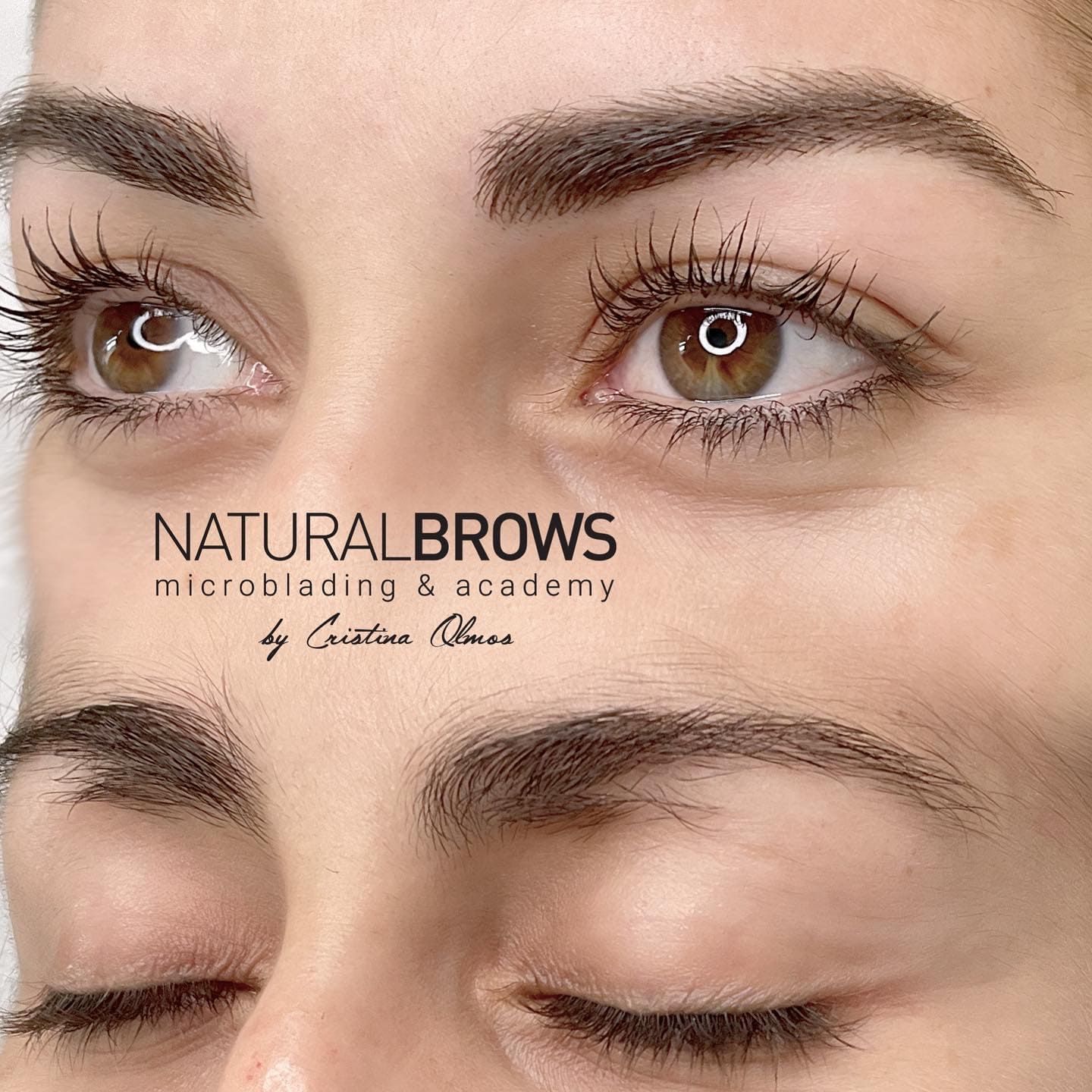 Un primer plano de las cejas de una mujer con los ojos cerrados.