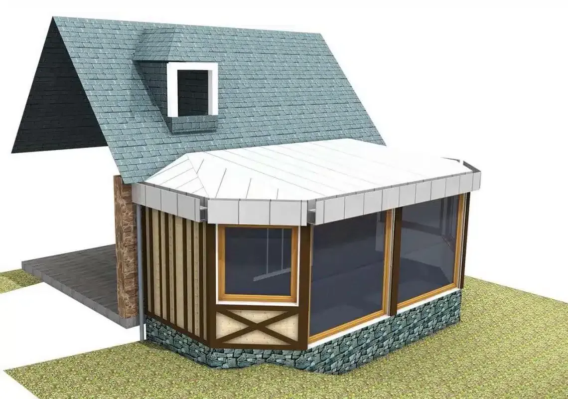 Simulation 3D d'une extension en bois
