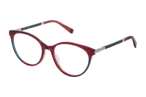 Eine rot-blaue Brille auf weißem Hintergrund.