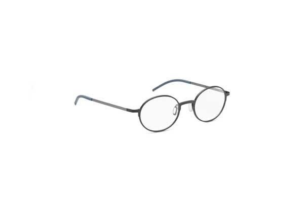 Eine runde Brille auf weißem Hintergrund.