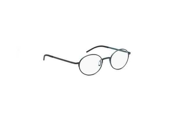 Eine runde Brille auf weißem Hintergrund.