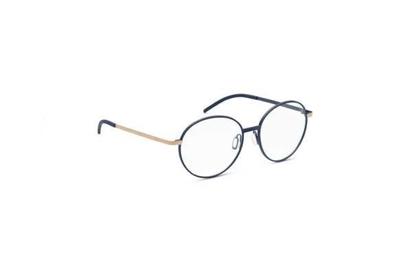 Eine runde Brille auf weißem Hintergrund.