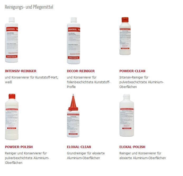 Internorm Pflege und Wartung