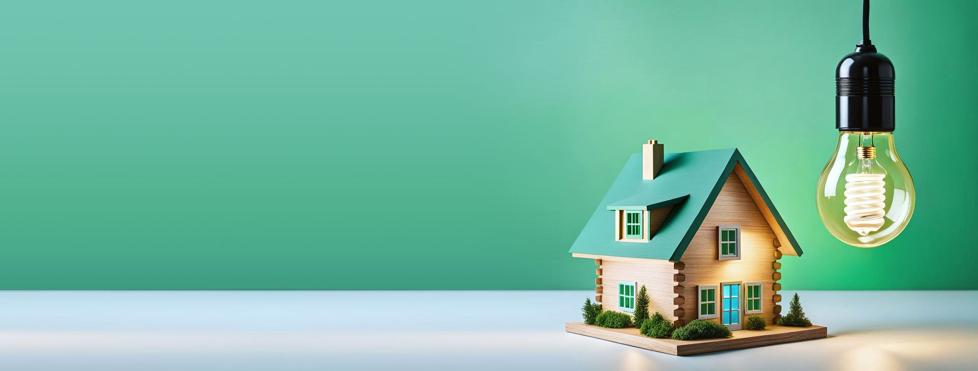 Petite maison avec une ampoule