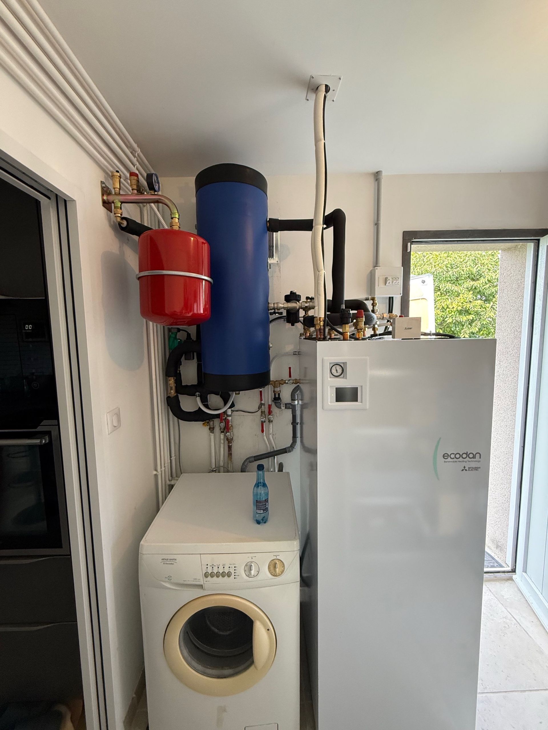 PAC air-eau dans un garage