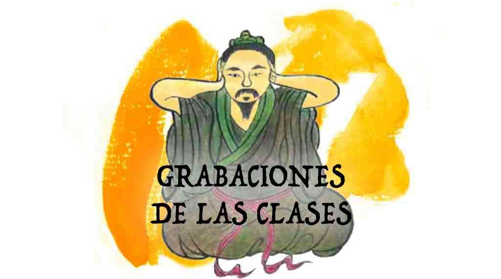 A drawing of a man with the words grabaciones de las clases below him