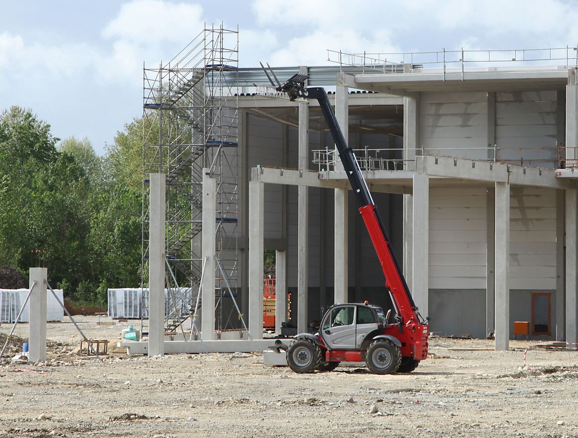 Chariot télescopique sur un chantier