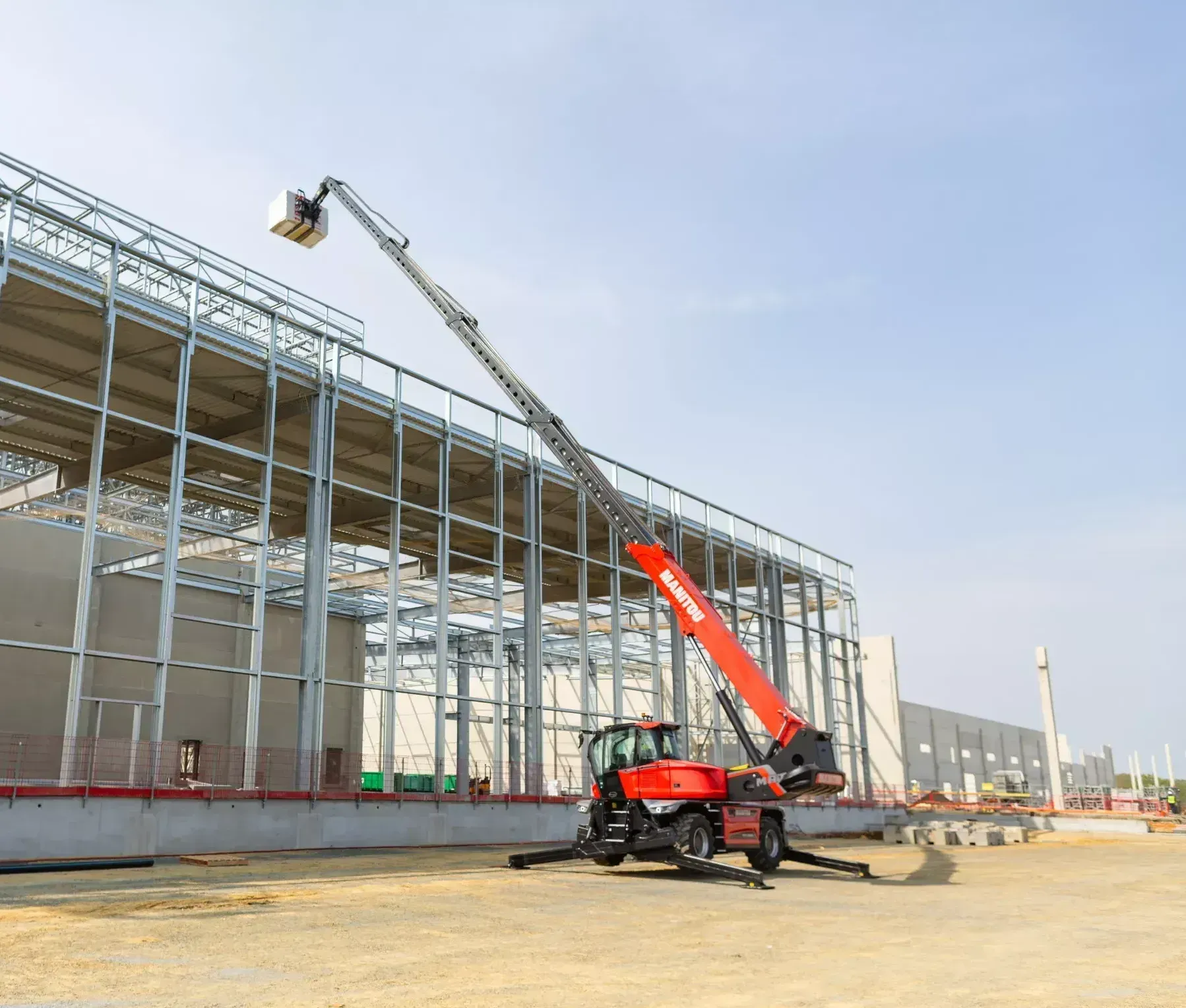 Chariot télescopique sur un chantier