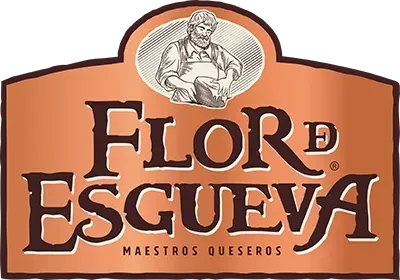 Logotipo de Flor de Esgueva que presenta un boceto rústico de un quesero sobre el 