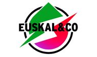 Logotipo de Euskal & Co: formas verdes y rojas dentro de un círculo negro, con el texto "EUSKAL & CO."