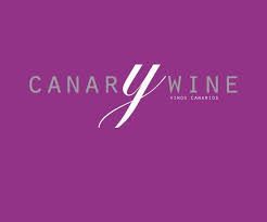 El logotipo del vino canario está sobre un fondo morado.