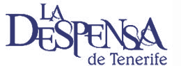 Un logotipo azul para La Despensa de Tenerife sobre un fondo blanco.