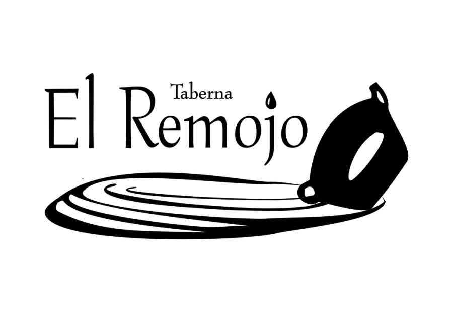 Un logotipo en blanco y negro para un restaurante llamado El Remojo.