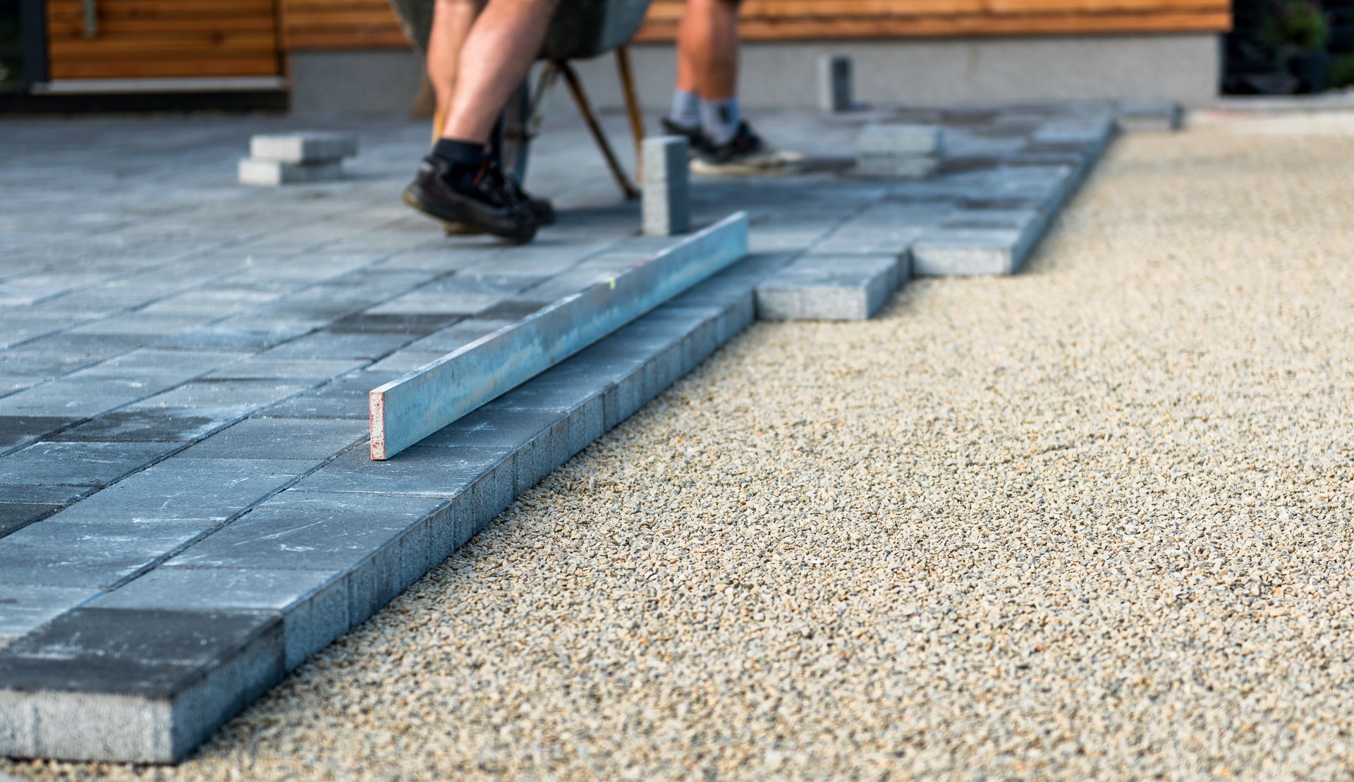 Photo de la construction d'une allée de jardin