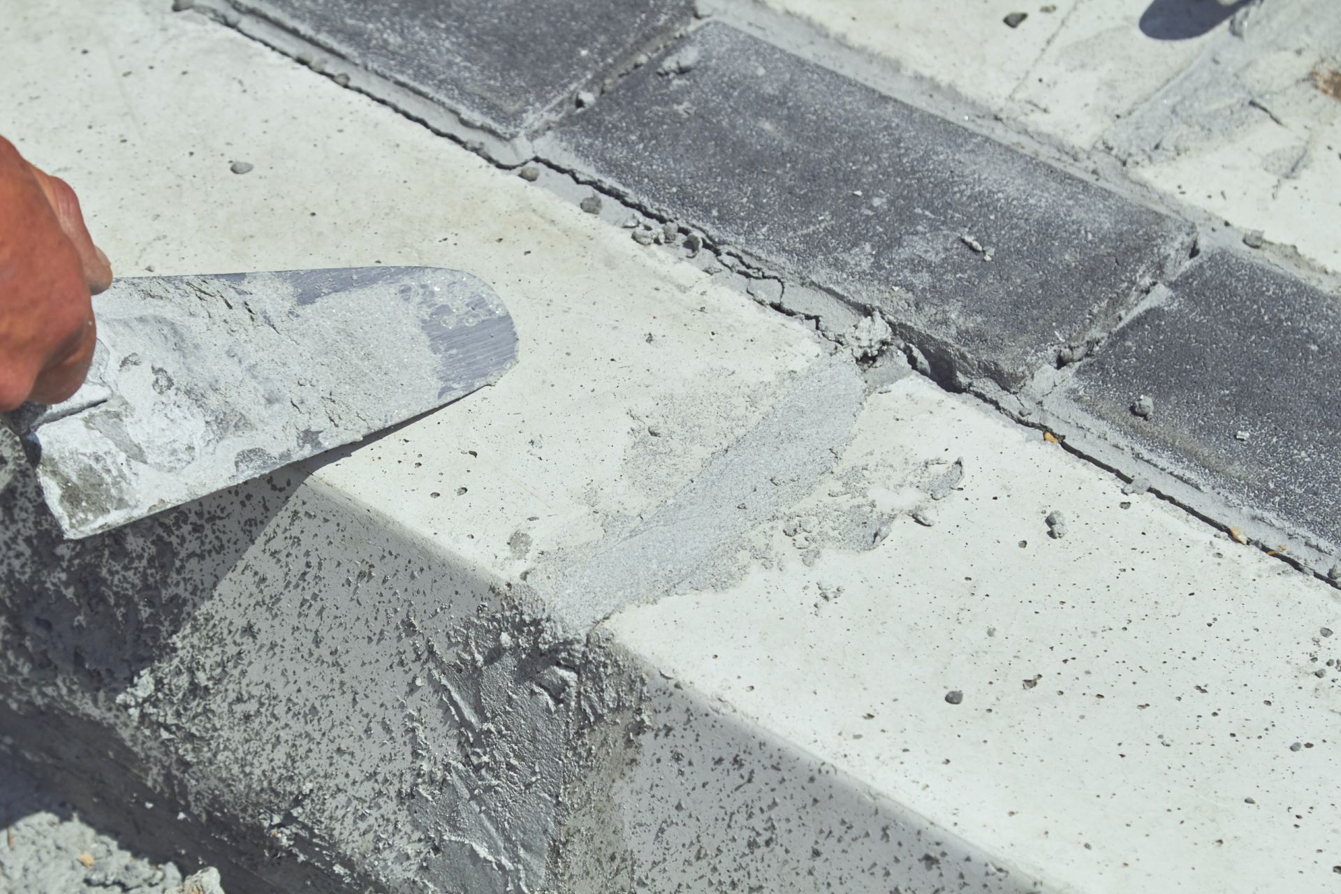 Photo de la construction d'un trottoir