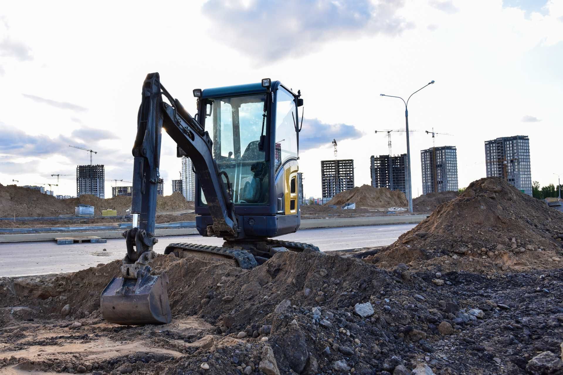Kaivinkone rakennustyömaalla