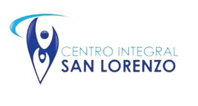 El logo del Centro Integral San Lorenzo es azul y blanco.