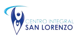 El logo del Centro Integral San Lorenzo es azul y blanco.