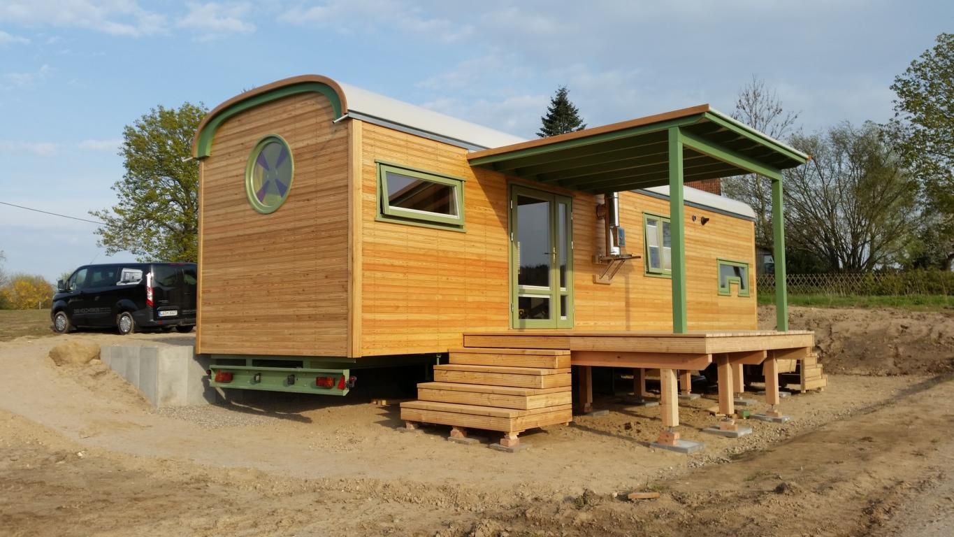 Tiny House Echem Der Holzwerker Klassischer Korbbogen-Wagen mit Terrasse