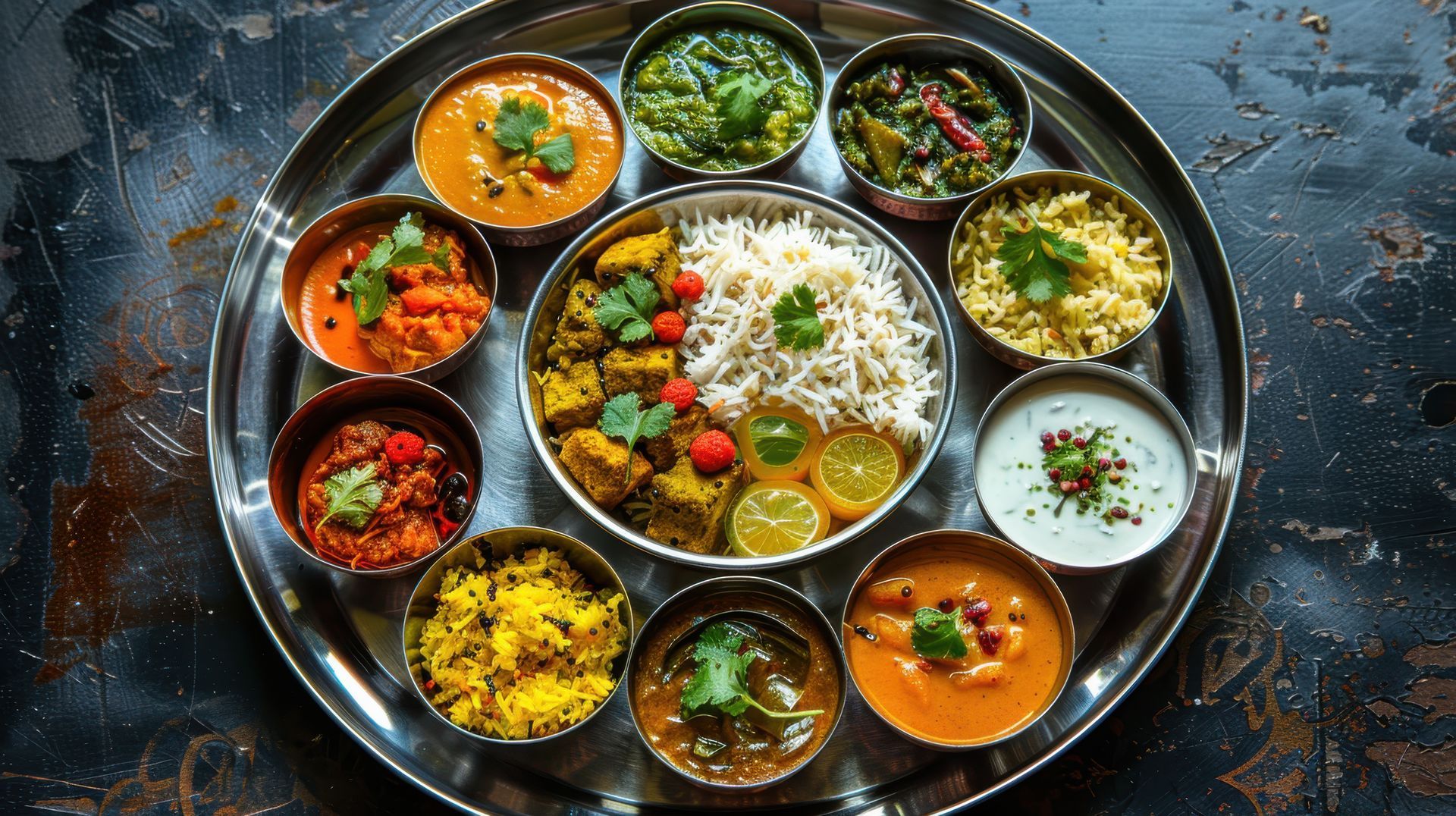 Assortiment de nourriture indienne
