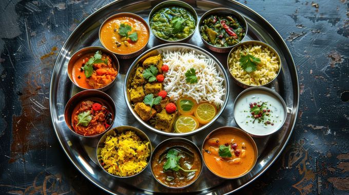 Assortiment de nourriture indienne