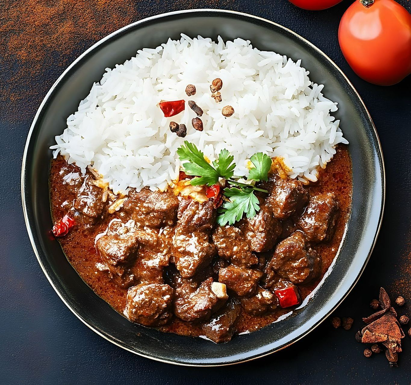 Bœuf en sauce avec du riz