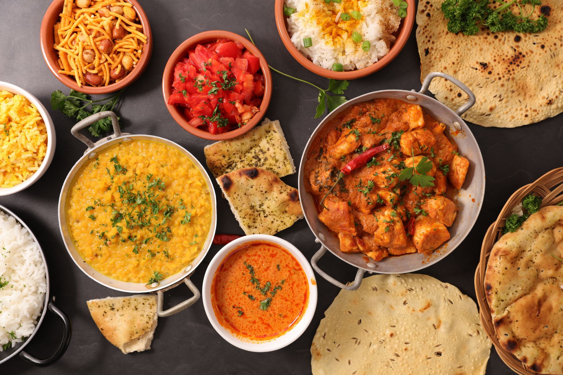 Diversité de plats indiens
