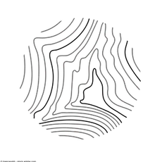 Abstraktes Linienmuster in Schwarz auf weißem Hintergrund.