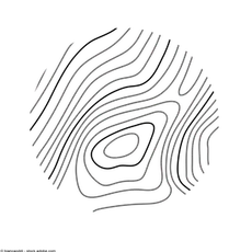 Abstraktes Linienmuster in Schwarz auf weißem Hintergrund.
