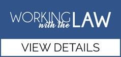 „Working with the Law“-Logo in weißer Schrift mit einer Schaltfläche „Details anzeigen“ auf blauem Hintergrund.