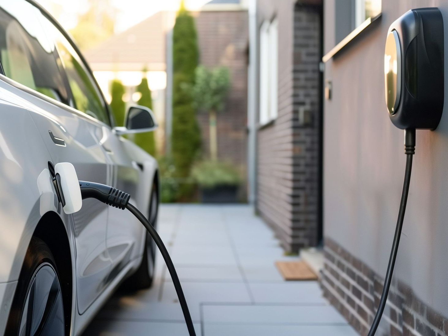 Voiture se rechargeant à une borne IRVE