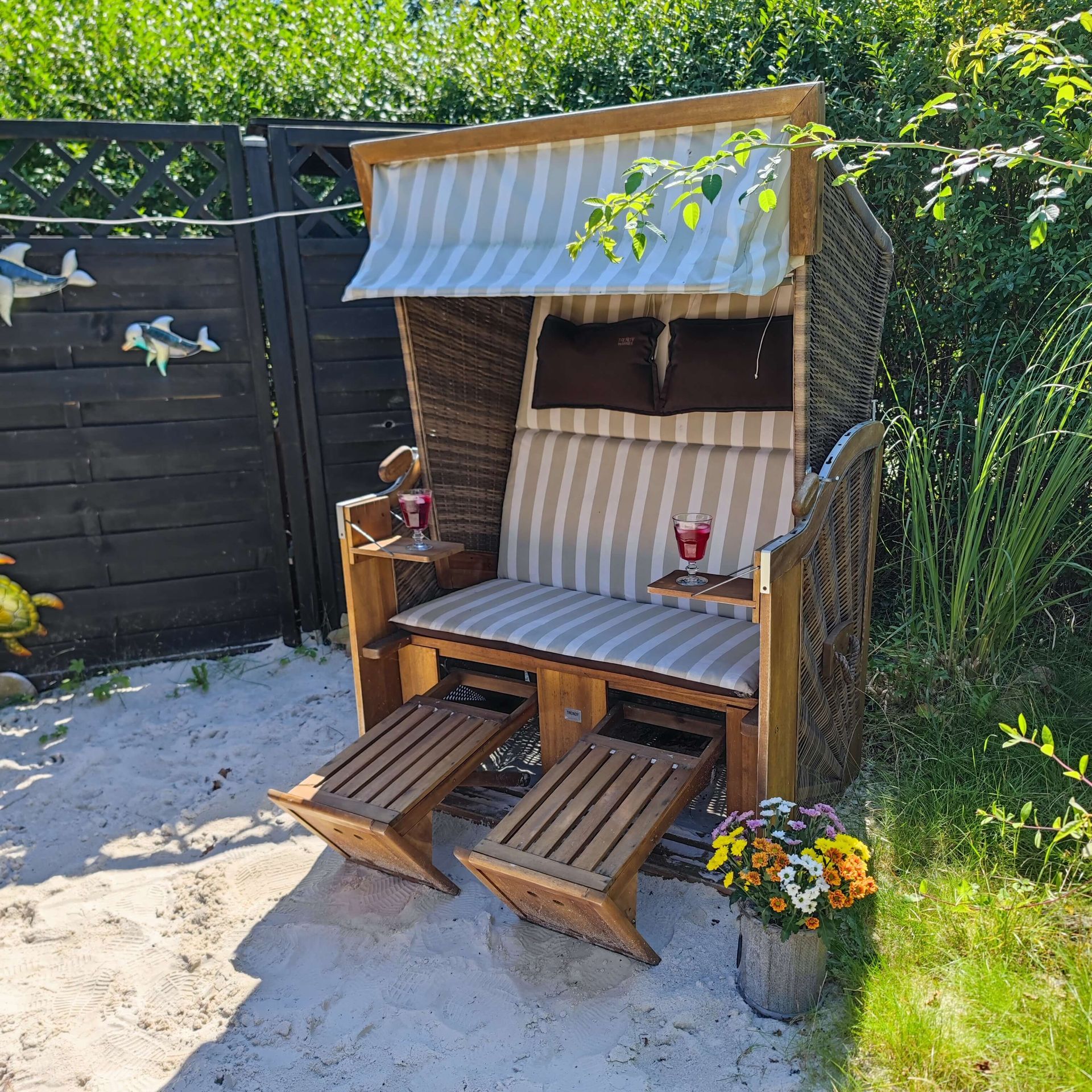 Strandkorb im Garten