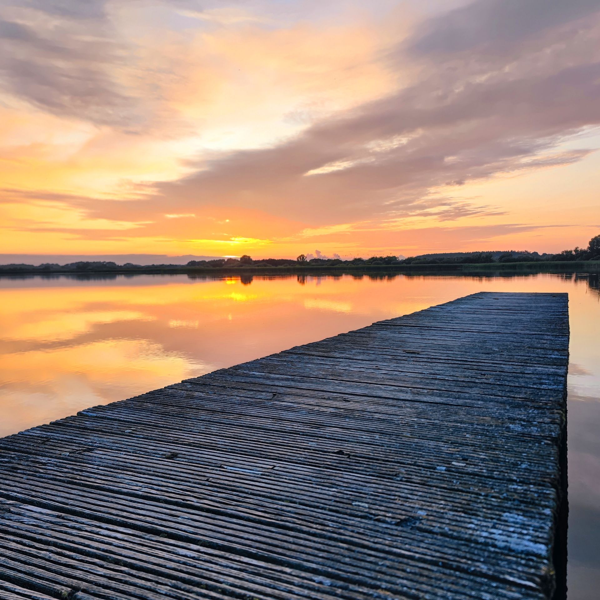 Sonnenuntergang am See Badestelle