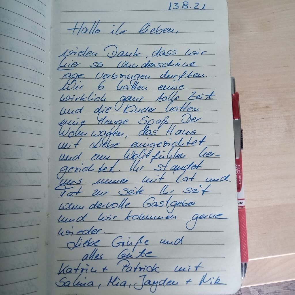 Gästebuch Eintrag