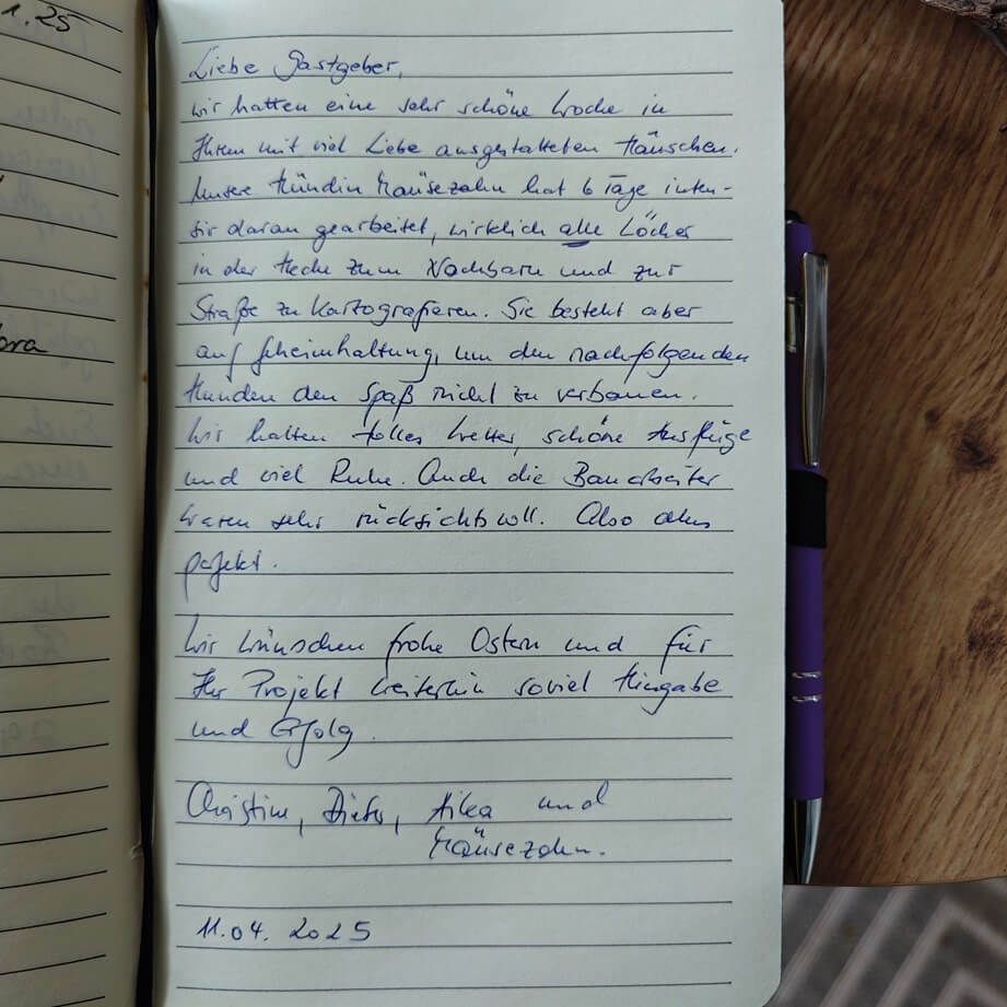 Gästebuch Eintrag