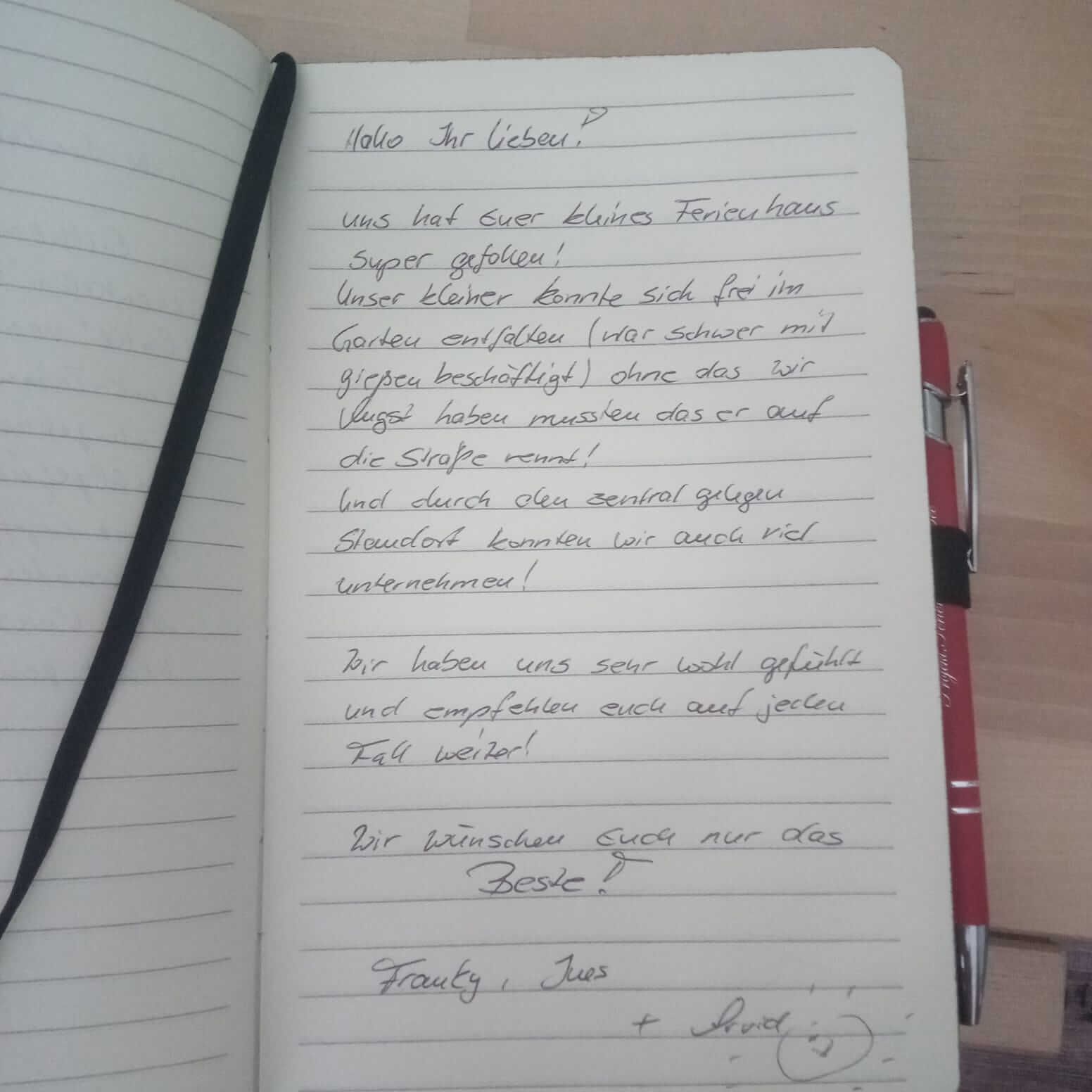 Gästebuch Eintrag
