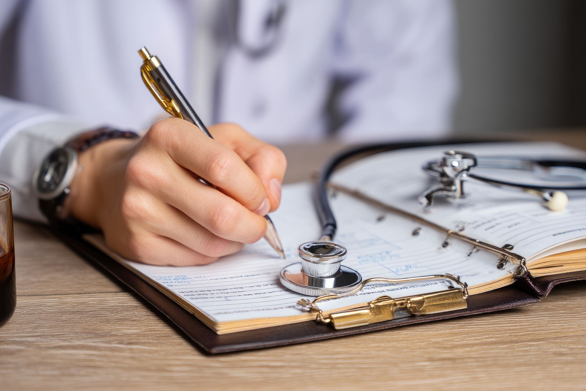 Un médecin et des documents