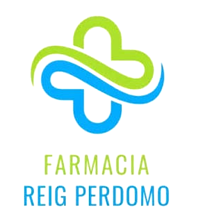 El logotipo de Farmacia Reig Perdomo tiene un símbolo de farmacia.